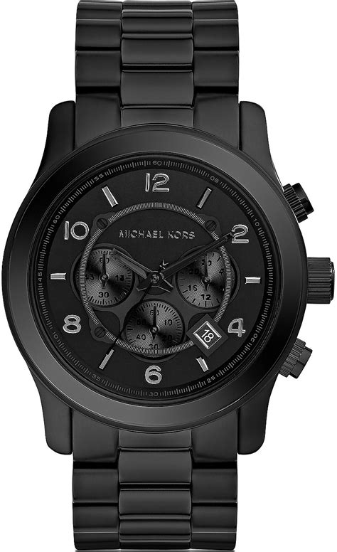 michael kors black oversized runway watch|Michael Kors matte black watch.